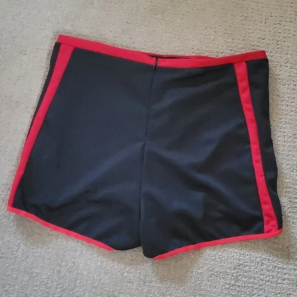 Dolls Kill 1/2 of Cheerleader Costume High Waist Lace Up Two Tone Mini Shorts - Picture 5 of 10